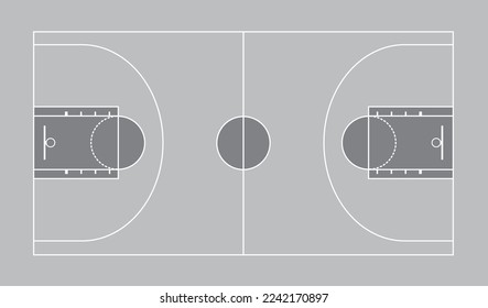 Basketball field drawing. vector illustration