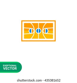 Basketball field flat icon