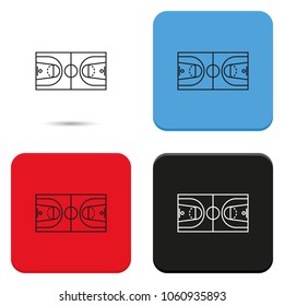 Basketball field flat vector icon.