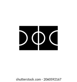 Basketball Field With Glyph Icon Illustration