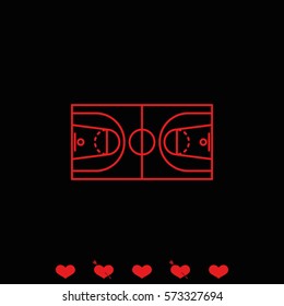 Basketball field icon.