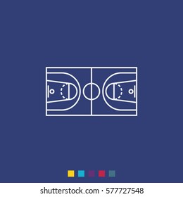 Basketball field icon.