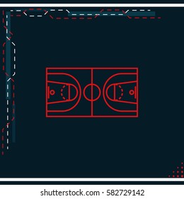 Basketball field icon.