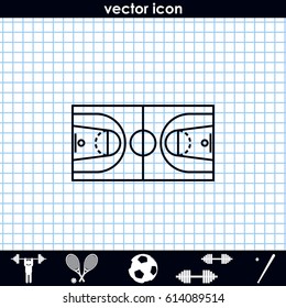 Basketball field icon.