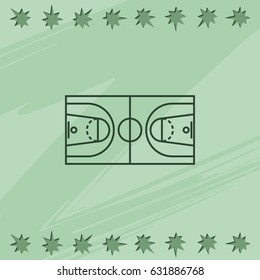 Basketball field icon.