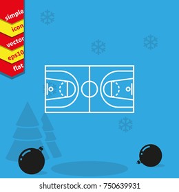 Basketball field icon.