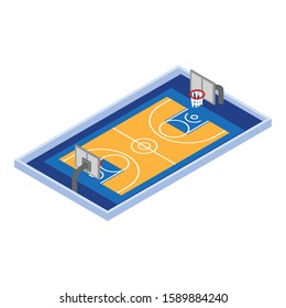 Basketball field icon. Isometric of basketball field vector icon for web design isolated on white background
