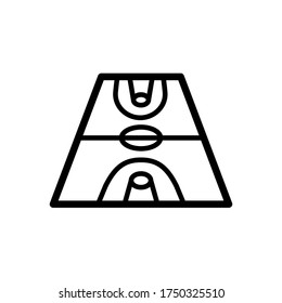 basketball field icon line art design