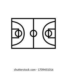  basketball field icon  outline style for your web design, logo, UI. illustration.