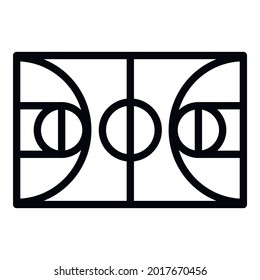 Icono del campo de baloncesto. Esquema Icono vectorial de campo de baloncesto para diseño web aislado en fondo blanco
