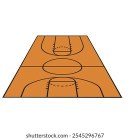 Vetor de ícone de campo de basquete. Sinal de ilustração da quadra de basquete. Símbolo ou logotipo de basquete.