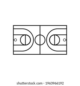 basketball field icon vector sign symbol