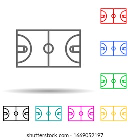 Basketball field multi color style icon. Simple thin line, outline vector of web icons for ui and ux, website or mobile application