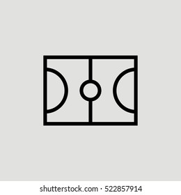 Basketball Field Outline Vector Icon