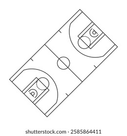 Basketball field set icon design template