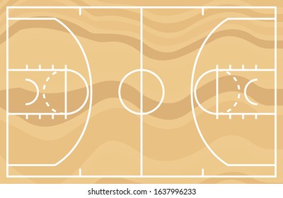 Basketball field top view vector illustration