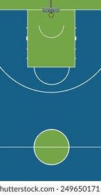 basketball field top view vertical vector
