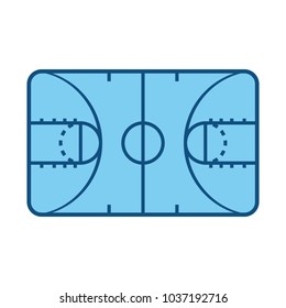 Basketball field topview icon vector illustration graphic design