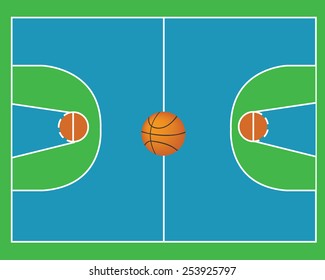 Basketball field vector
