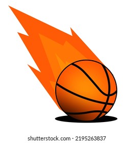 baloncesto con efecto de fuego