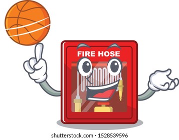 With basketball fire hose cabinet on the mascot