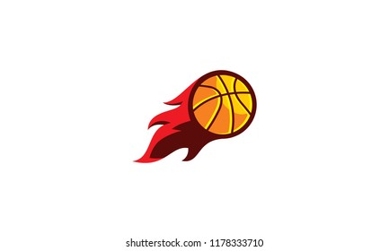 Basketball Fire Logo Icon Vector