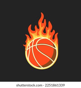 logotipo de fuego de baloncesto emblema de deporte pegatina