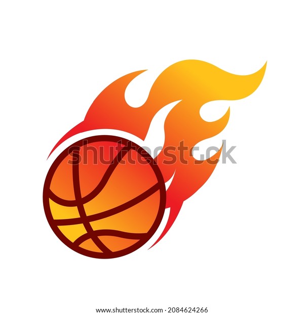 Basketball Fire Logo Vector Comet Fiery Stock Vector (Royalty Free ...