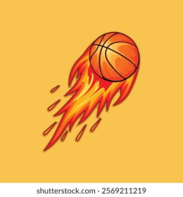 Basketball with fire speed effect design
