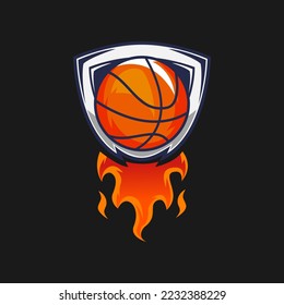 plantilla de logotipo del equipo de bomberos de baloncesto