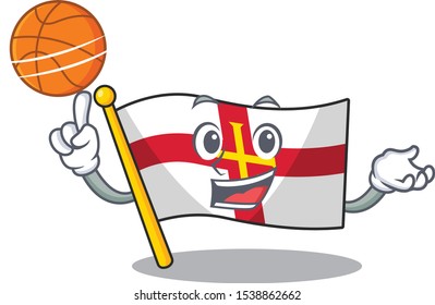 With basketball flag guernsey isolated in the mascot