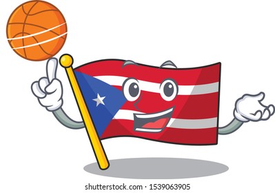 With basketball flag puerto rico in the cartoon