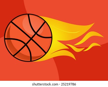 basketball with flame