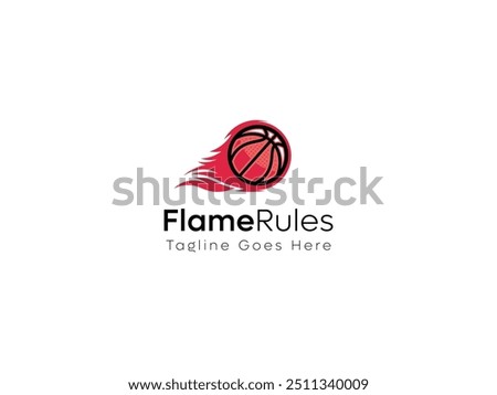 Basketball With Flame Vector Logo