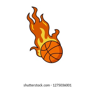 basketball flame vector, spring sport illustration