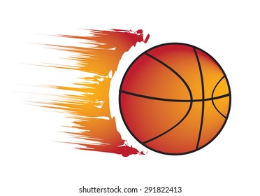  Basketball Flaming vector
