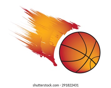  Basketball Flaming vector
