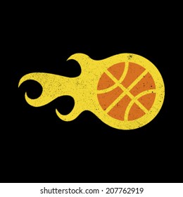 Basketball flaming vector icon