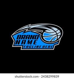 basketball flash logo design vector