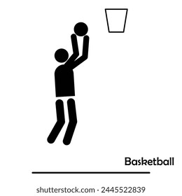 Basketball flat black icon vector isolated on white background