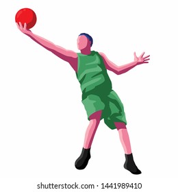 basketball flat character free vector