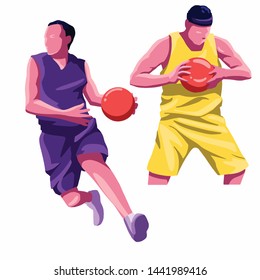 basketball flat character free vector