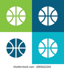 Basketball Flat four color minimal icon set