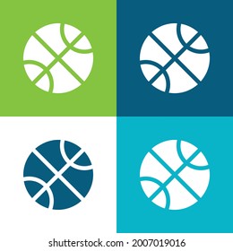 Baloncesto Plano de cuatro colores conjunto mínimo de iconos