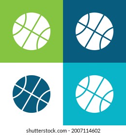 Basketball Flat four color minimal icon set