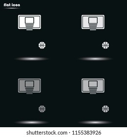Basketball flat grayscale vector icon.