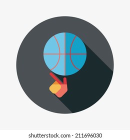 Basketball flat icon with long shadow,eps10