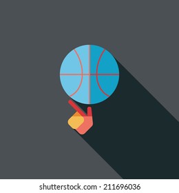 Basketball flat icon with long shadow,eps10