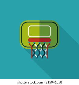 Basketball flat icon with long shadow,eps10
