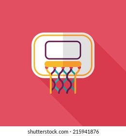 Basketball flat icon with long shadow,eps10